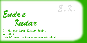 endre kudar business card